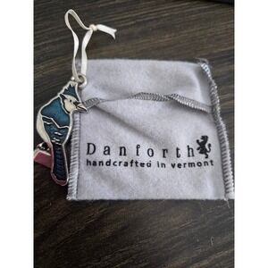 Danforth Pewter Blue Jay Ornament Handcrafted Vermont Enamel Bird with Pouch